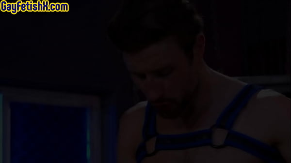 BDSM prison stud whipped and mouth fucked by big cock hunk